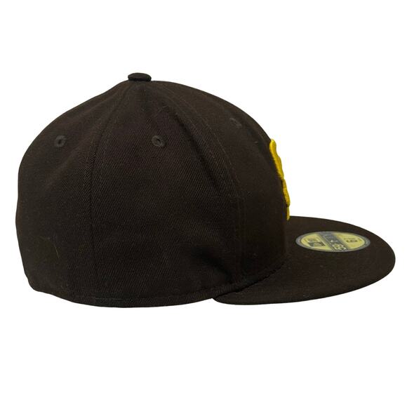 San Diego Padres Brown Gold 59FIFTY New Era Fitted Hat Size 6 7/8 MLB Cap - Picture 3 of 7
